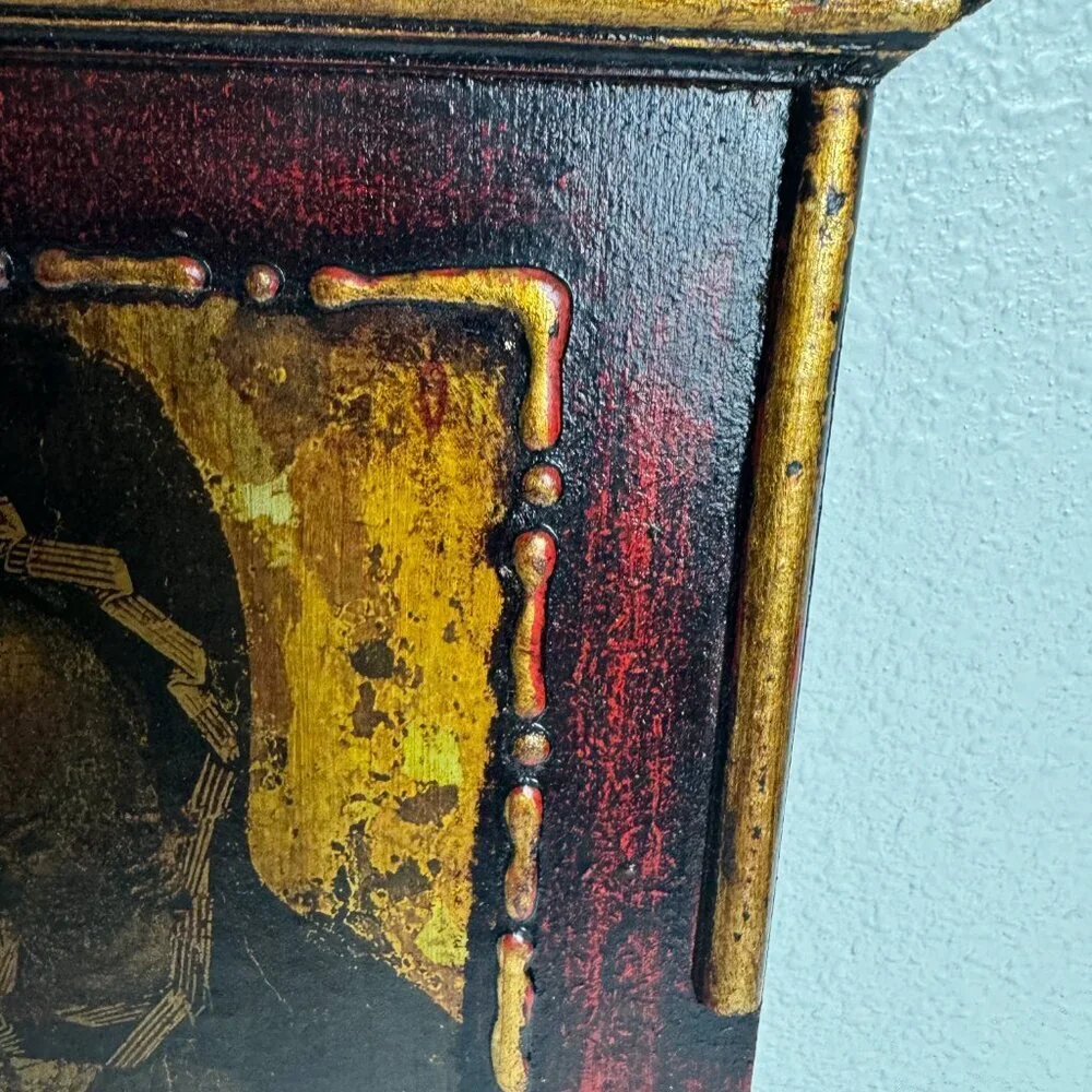 Antique Orthodox Religious Mother Of God Virgin Mary Wooden  Icon